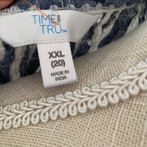 Navy and white strip peasant shirt Size 20, XXL - Picture 6 of 6